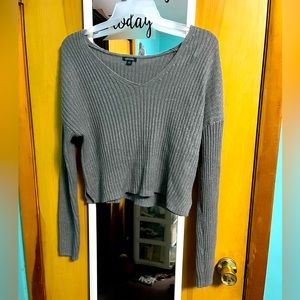 Size XXL Grey cropped vneck wild fable sweater